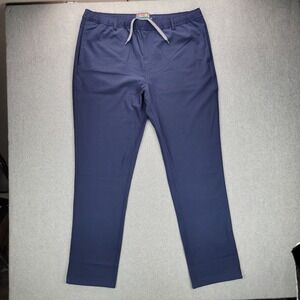 Burlebo Mens XXL Navy Blue Performance Everyday Pants Drawstring Fishing Pockets